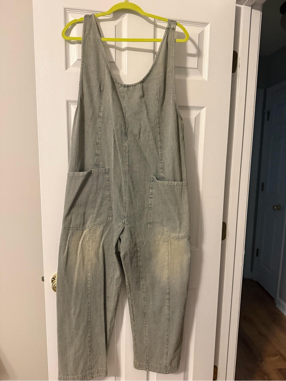Striped Light blue/gray Women’s Denim Overalls